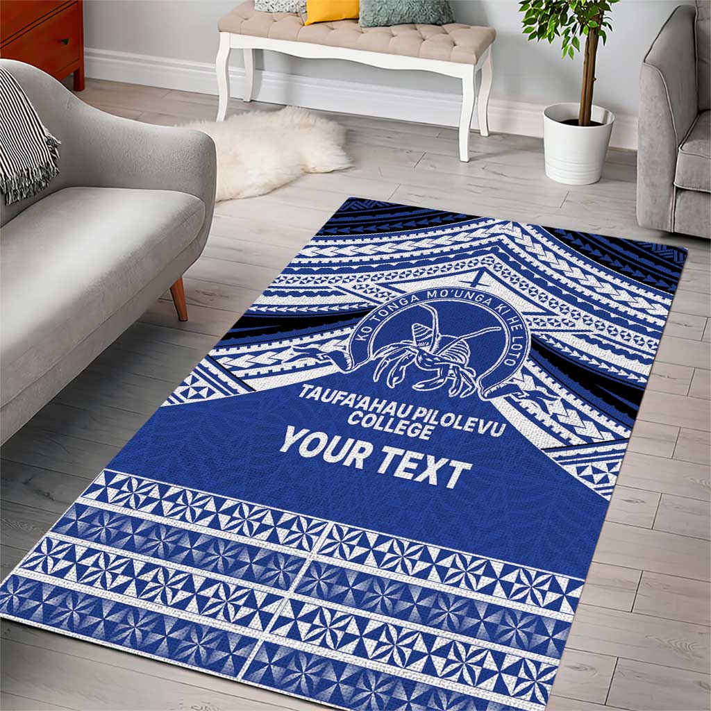 Personalised Tonga Taufa'ahau Pilolevu College Area Rug Polynesian Ngatu Tribal