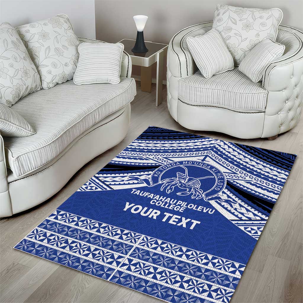 Personalised Tonga Taufa'ahau Pilolevu College Area Rug Polynesian Ngatu Tribal