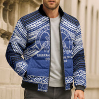 Personalised Tonga Taufa'ahau Pilolevu College Bomber Puffer Jacket Polynesian Ngatu Tribal - Polynesian Pride