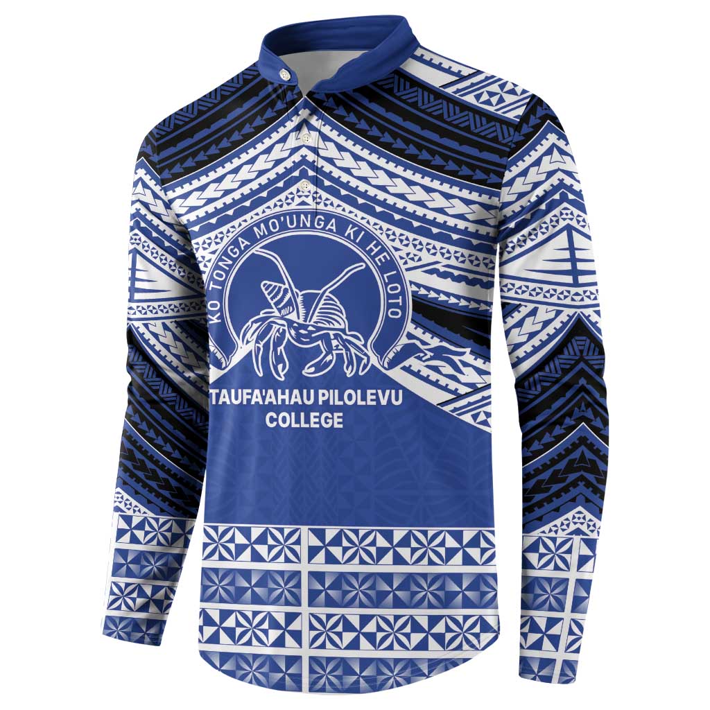 Personalised Tonga Taufa'ahau Pilolevu College Button Sweatshirt Polynesian Ngatu Tribal