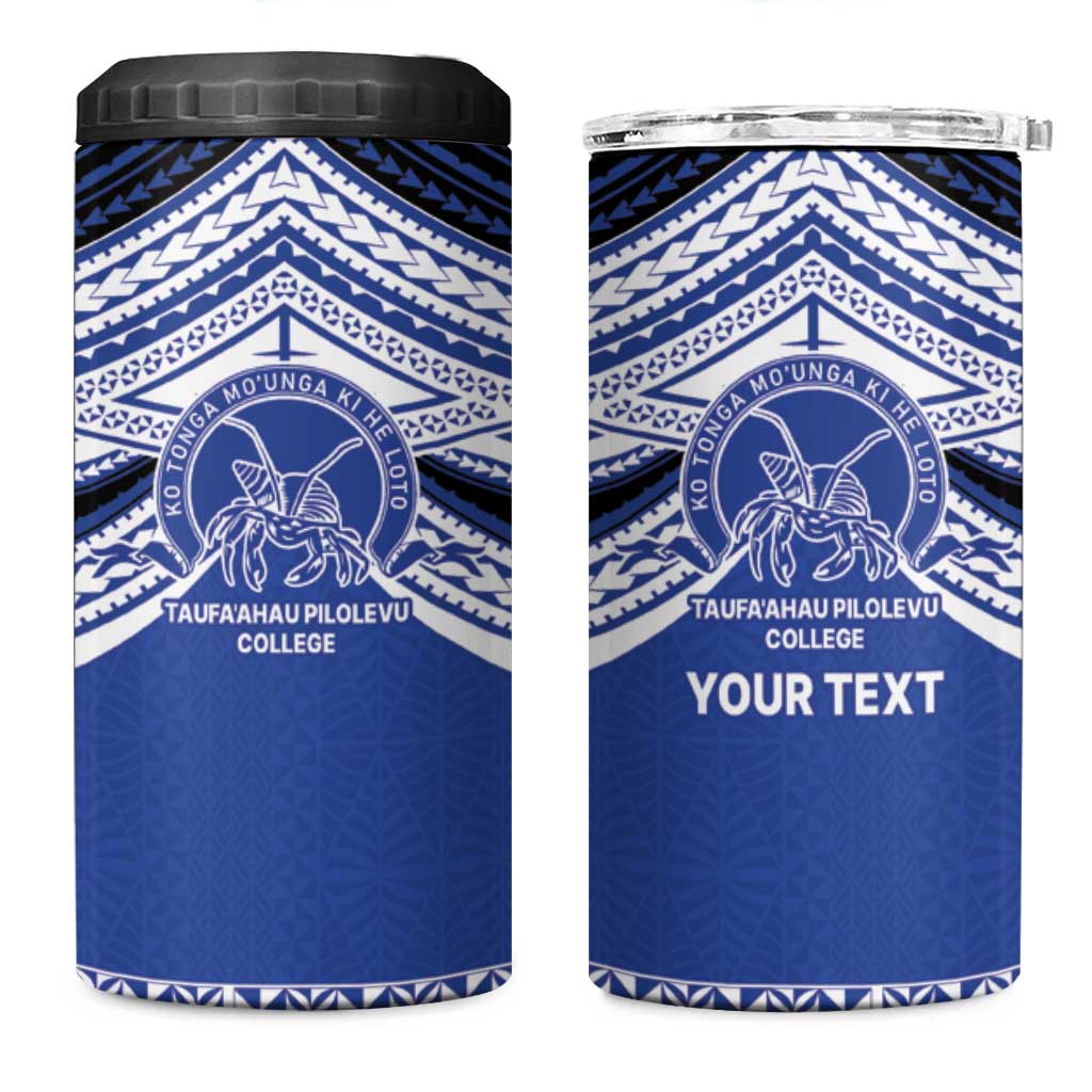 Personalised Tonga Taufa'ahau Pilolevu College 4 in 1 Can Cooler Tumbler Polynesian Ngatu Tribal