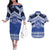 Personalised Tonga Taufa'ahau Pilolevu College Couples Matching Off The Shoulder Long Sleeve Dress and Hawaiian Shirt Polynesian Ngatu Tribal