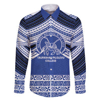 Personalised Tonga Taufa'ahau Pilolevu College Family Matching Off Shoulder Maxi Dress and Hawaiian Shirt Polynesian Ngatu Tribal