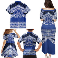 Personalised Tonga Taufa'ahau Pilolevu College Family Matching Puletasi and Hawaiian Shirt Polynesian Ngatu Tribal