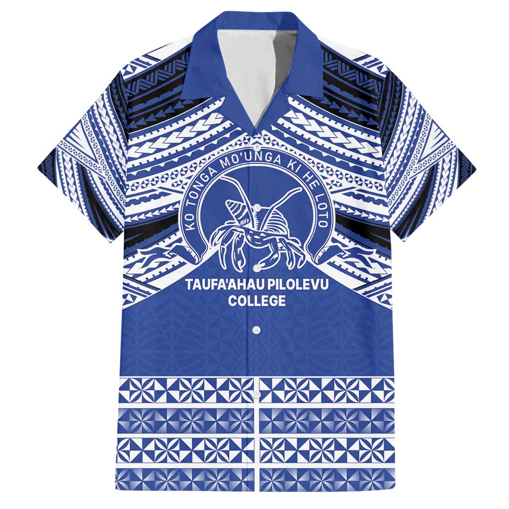 Personalised Tonga Taufa'ahau Pilolevu College Family Matching Puletasi and Hawaiian Shirt Polynesian Ngatu Tribal