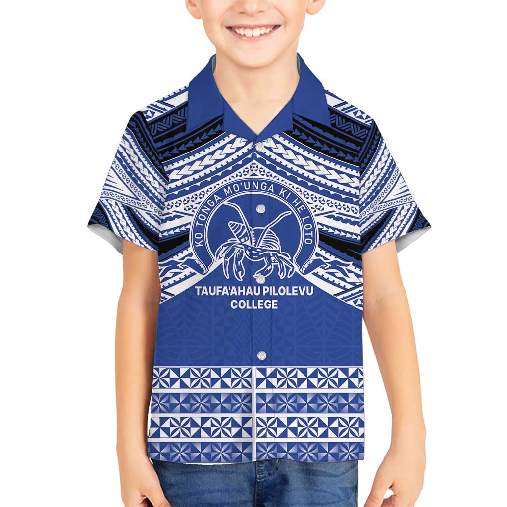 Personalised Tonga Taufa'ahau Pilolevu College Family Matching Puletasi and Hawaiian Shirt Polynesian Ngatu Tribal