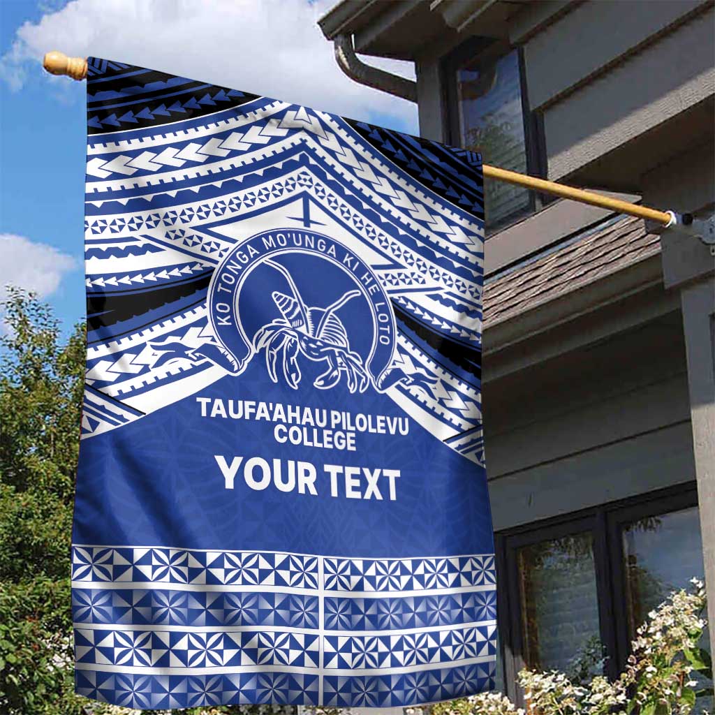 Personalised Tonga Taufa'ahau Pilolevu College Garden Flag Polynesian Ngatu Tribal