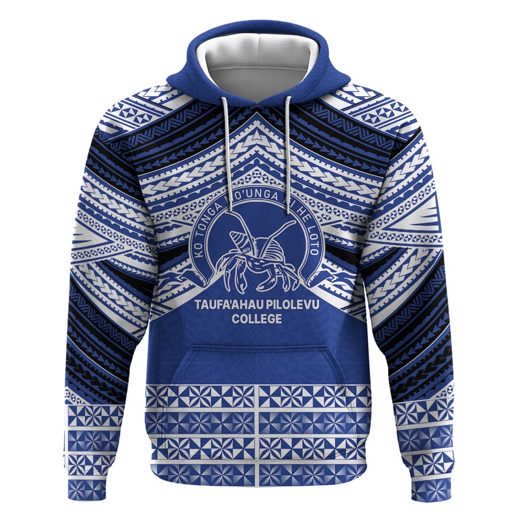 Personalised Tonga Taufa'ahau Pilolevu College Hoodie Polynesian Ngatu Tribal