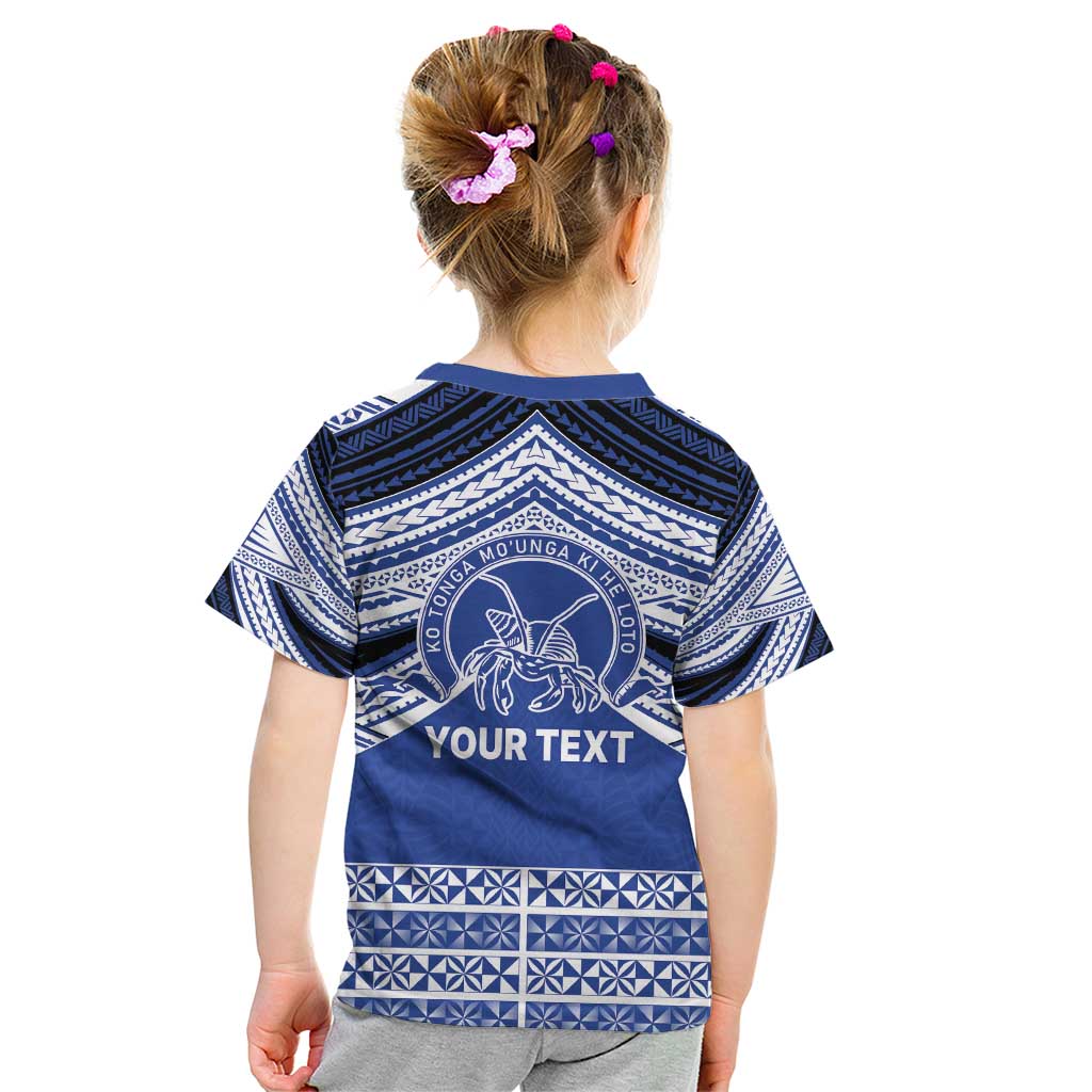 Personalised Tonga Taufa'ahau Pilolevu College Kid T Shirt Polynesian Ngatu Tribal