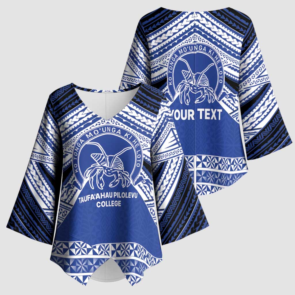 Personalised Tonga Taufa'ahau Pilolevu College Kimono Sleeve Blouse Polynesian Ngatu Tribal - Polynesian Pride