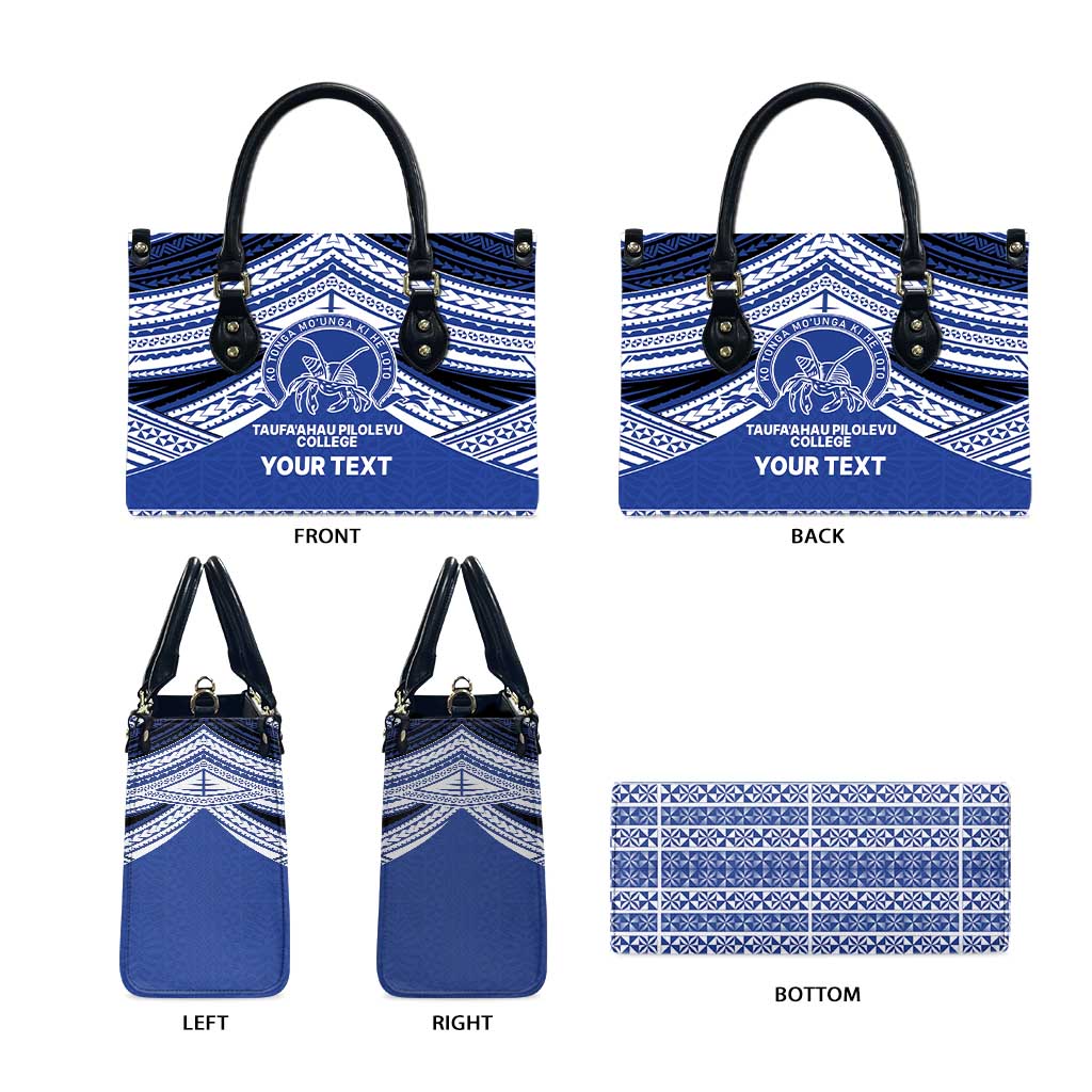 Personalised Tonga Taufa'ahau Pilolevu College Leather Bag Polynesian Ngatu Tribal - Polynesian Pride