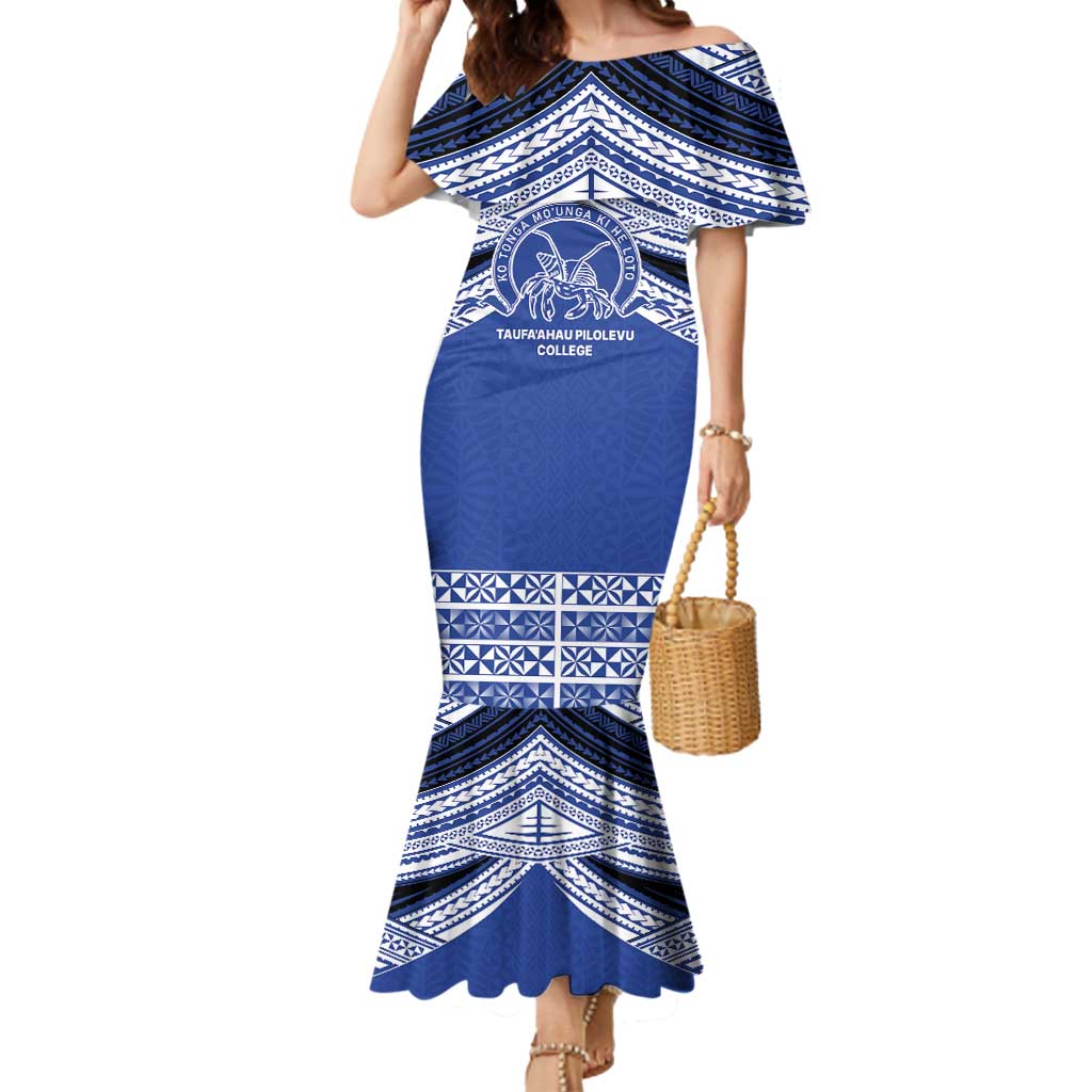 Personalised Tonga Taufa'ahau Pilolevu College Mermaid Dress Polynesian Ngatu Tribal