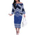 Personalised Tonga Taufa'ahau Pilolevu College Off The Shoulder Long Sleeve Dress Polynesian Ngatu Tribal