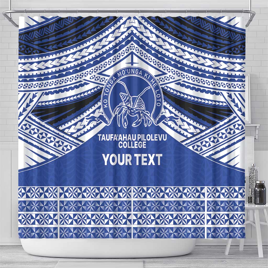 Personalised Tonga Taufa'ahau Pilolevu College Shower Curtain Polynesian Ngatu Tribal LT9 - Polynesian Pride