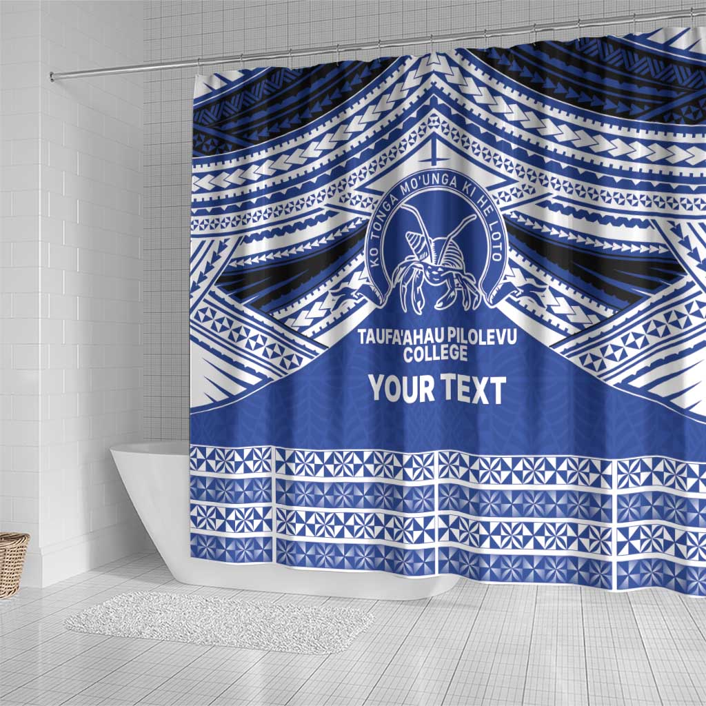 Personalised Tonga Taufa'ahau Pilolevu College Shower Curtain Polynesian Ngatu Tribal LT9 - Polynesian Pride