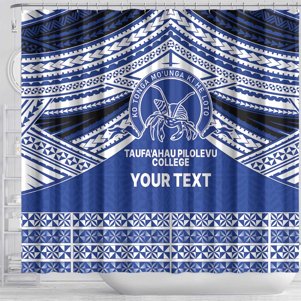 Personalised Tonga Taufa'ahau Pilolevu College Shower Curtain Polynesian Ngatu Tribal LT9 - Polynesian Pride