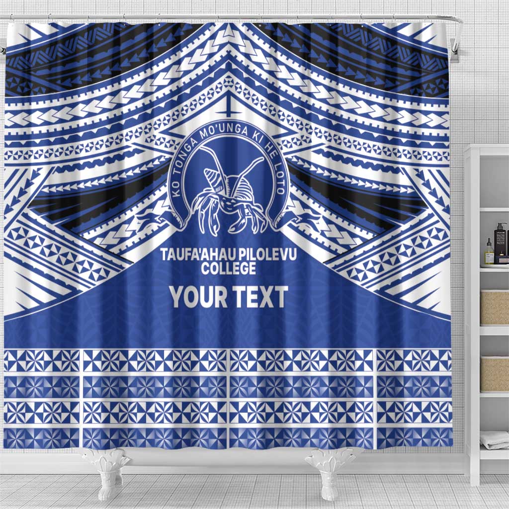 Personalised Tonga Taufa'ahau Pilolevu College Shower Curtain Polynesian Ngatu Tribal LT9 - Polynesian Pride