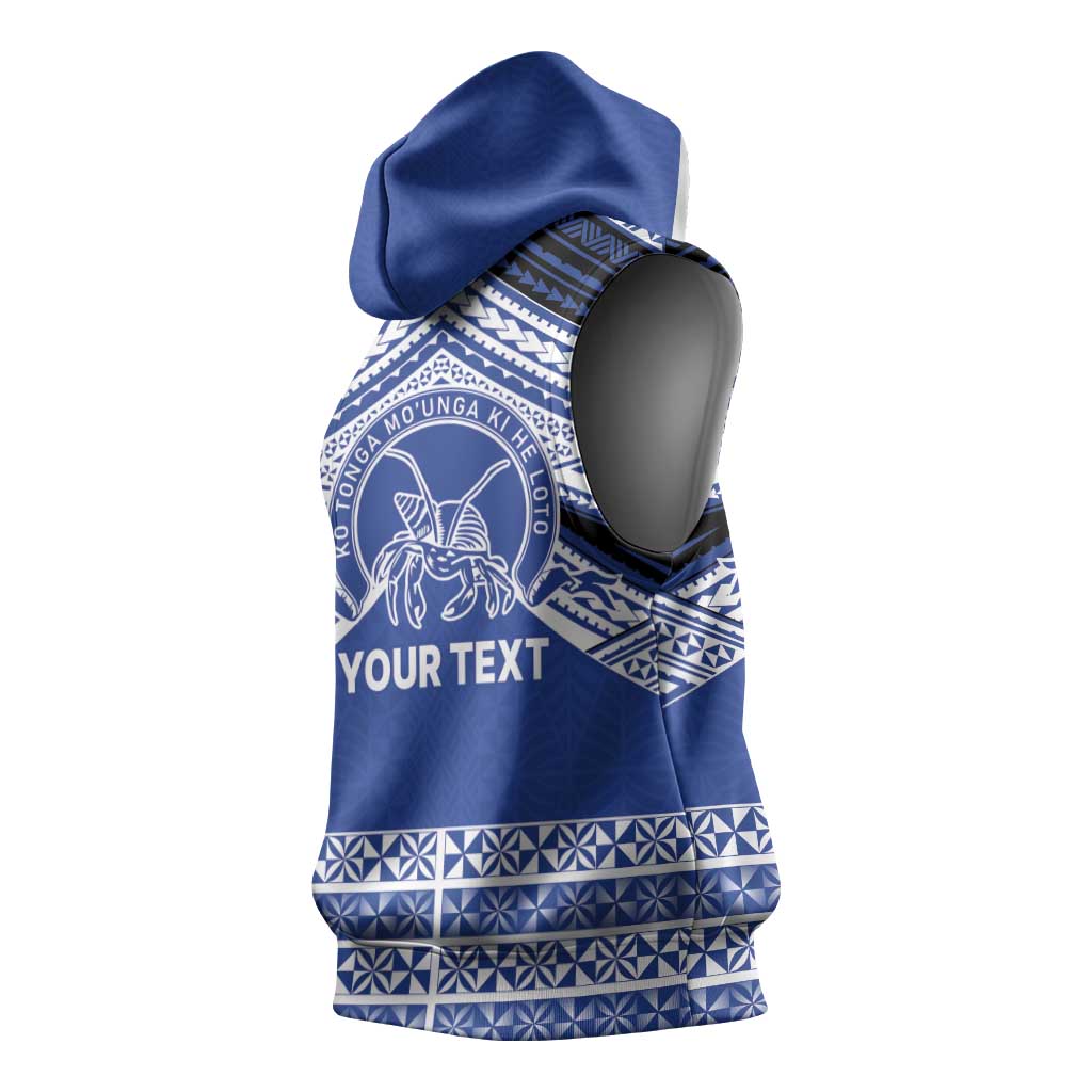 Personalised Tonga Taufa'ahau Pilolevu College Sleeveless Hoodie Polynesian Ngatu Tribal - Polynesian Pride
