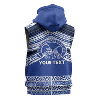 Personalised Tonga Taufa'ahau Pilolevu College Sleeveless Zip Hoodie Polynesian Ngatu Tribal - Polynesian Pride