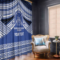 Personalised Tonga Taufa'ahau Pilolevu College Window Curtain Polynesian Ngatu Tribal