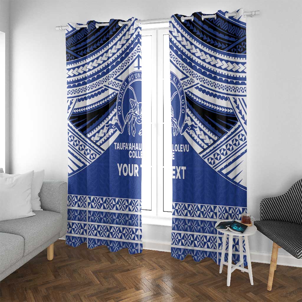 Personalised Tonga Taufa'ahau Pilolevu College Window Curtain Polynesian Ngatu Tribal