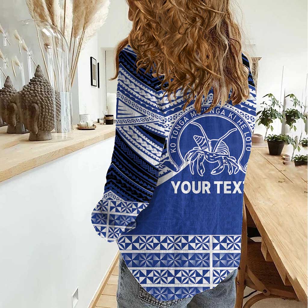 Personalised Tonga Taufa'ahau Pilolevu College Women Casual Shirt Polynesian Ngatu Tribal