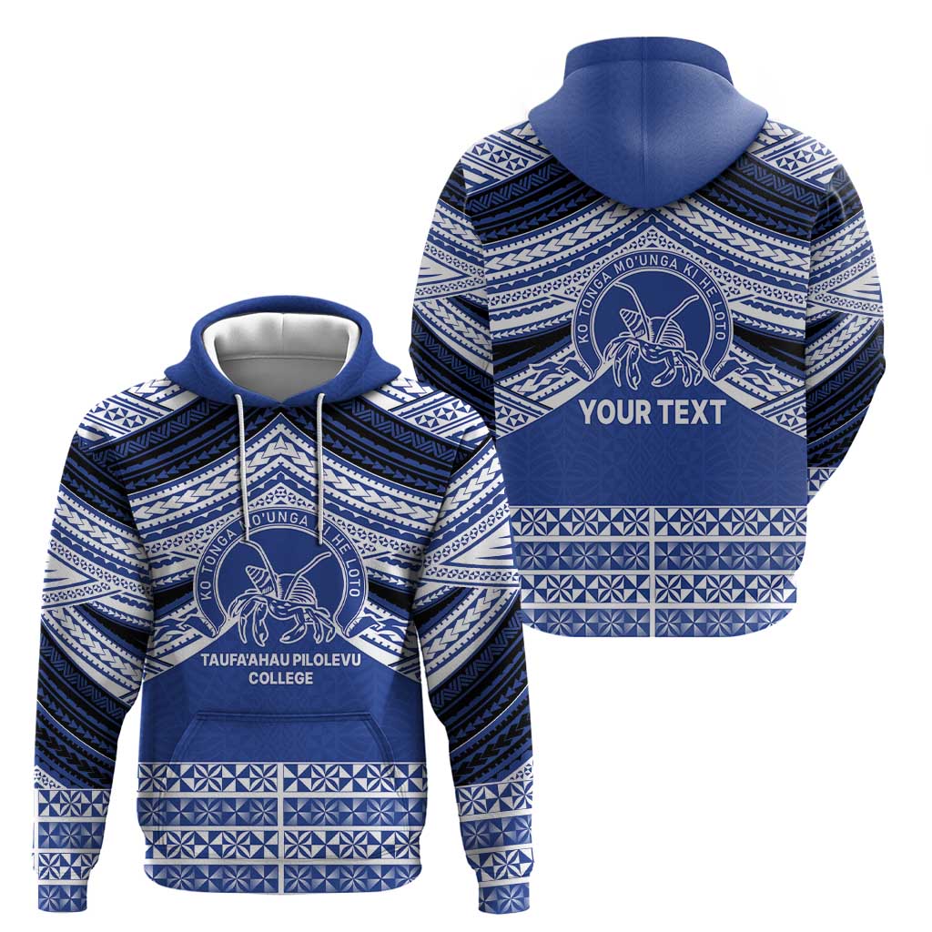 Personalised Tonga Taufa'ahau Pilolevu College Zip Hoodie Polynesian Ngatu Tribal