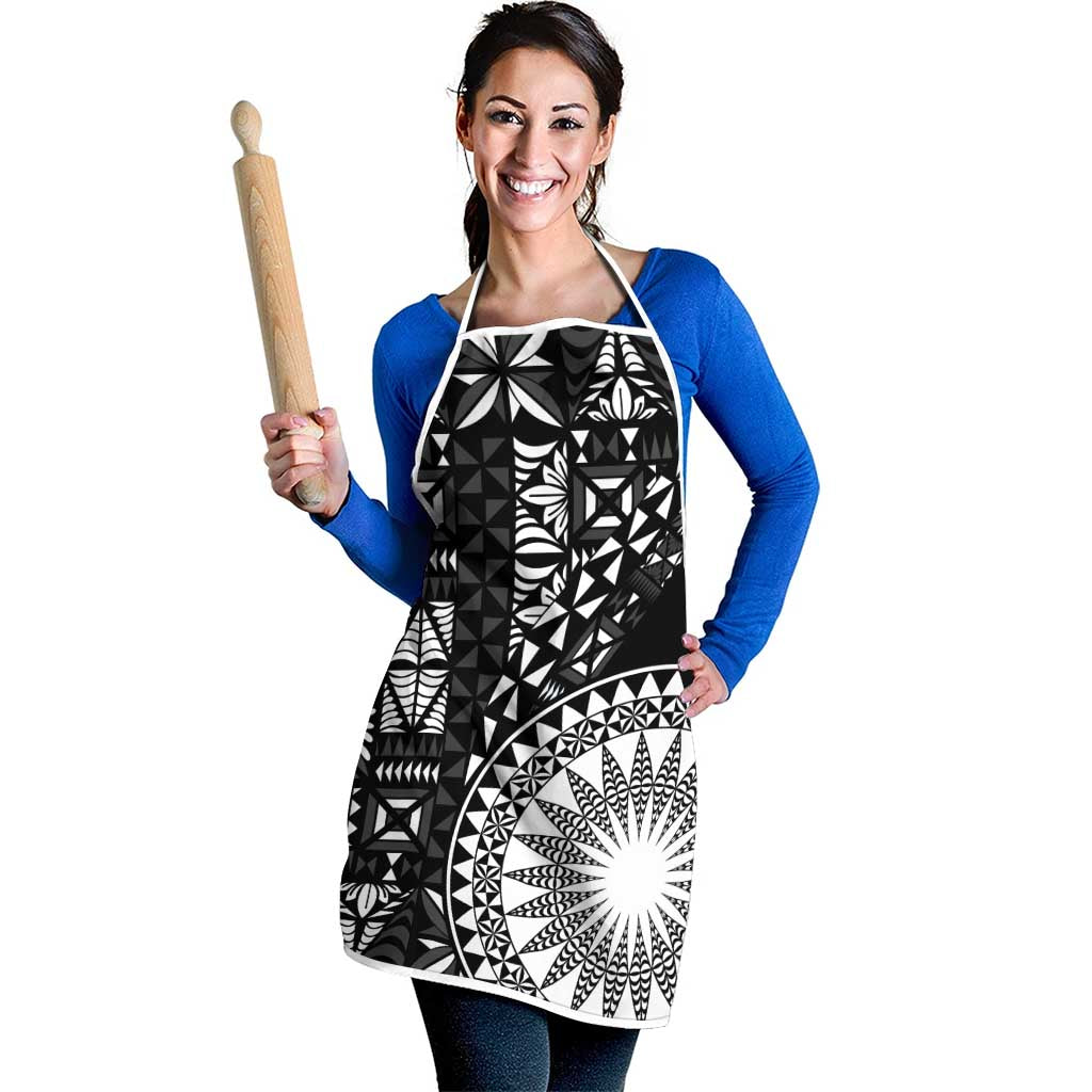 Black Tongan Ngatu Fonulei Pattern Apron - Polynesian Pride