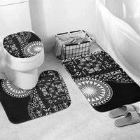 Black Tongan Ngatu Fonulei Pattern Bathroom Set - Polynesian Pride
