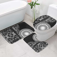 Black Tongan Ngatu Fonulei Pattern Bathroom Set - Polynesian Pride