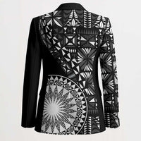 Black Tongan Ngatu Fonulei Pattern Blazer - Polynesian Pride