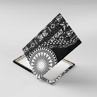 Black Tongan Ngatu Fonulei Pattern Canvas Wall Art