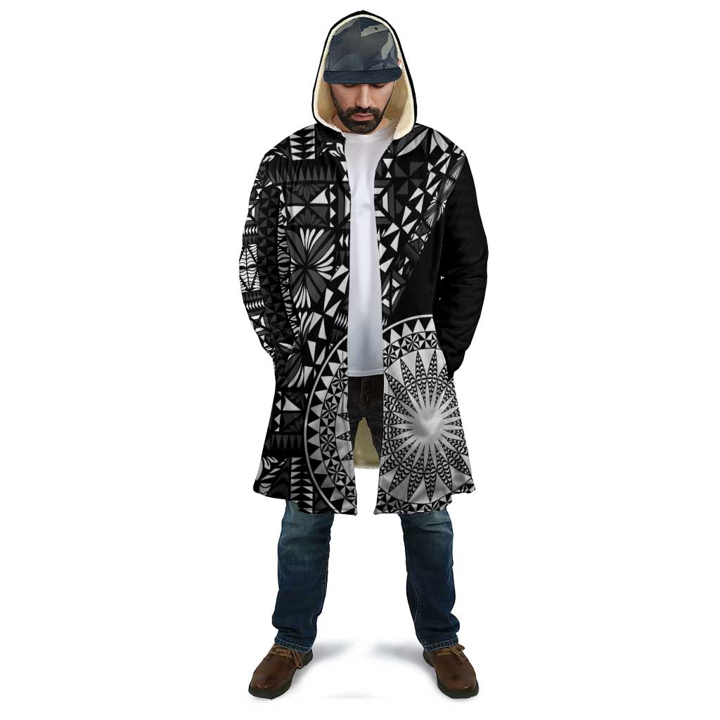 Black Tongan Ngatu Fonulei Pattern Cloak - Polynesian Pride