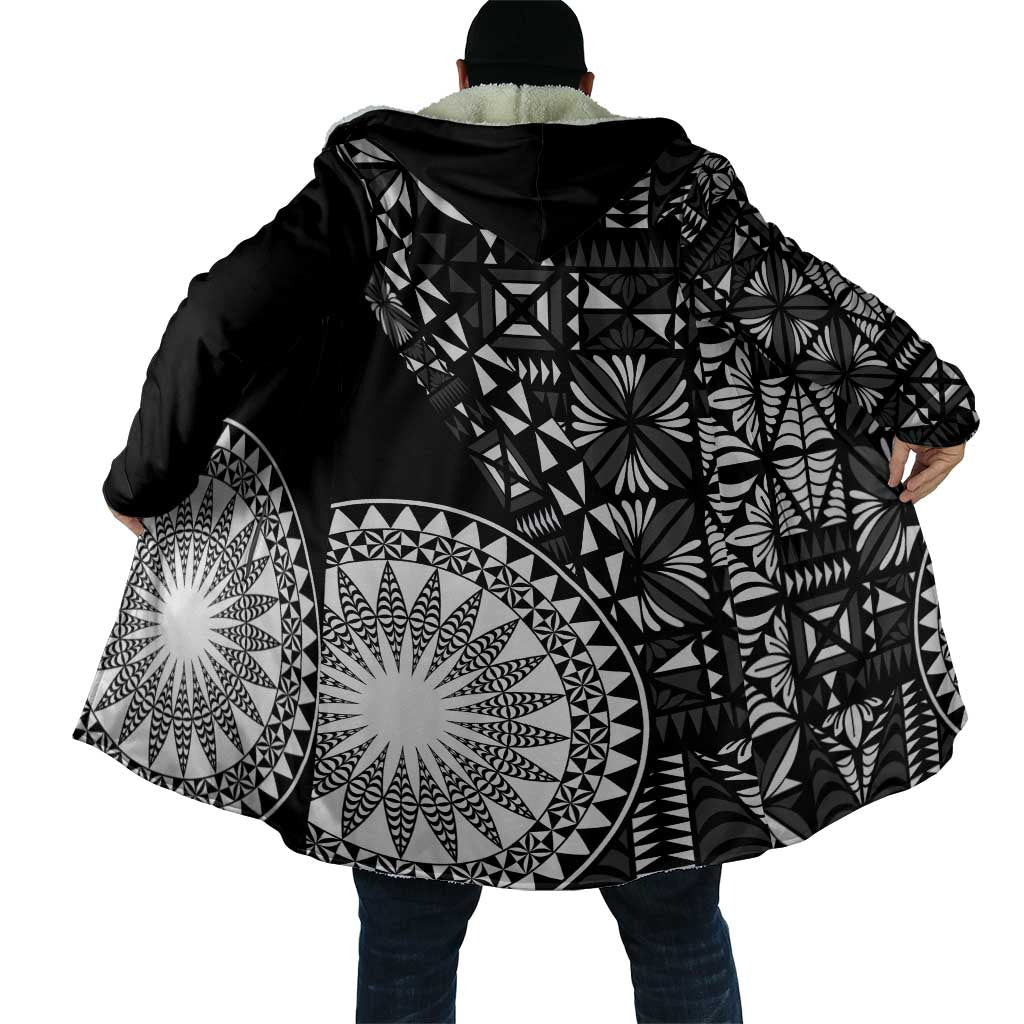 Black Tongan Ngatu Fonulei Pattern Cloak - Polynesian Pride