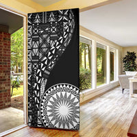 Black Tongan Ngatu Fonulei Pattern Door Cover - Polynesian Pride