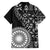 Black Tongan Ngatu Fonulei Pattern Family Matching Summer Maxi Dress and Hawaiian Shirt