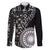 Black Tongan Ngatu Fonulei Pattern Family Matching Tank Maxi Dress and Hawaiian Shirt