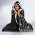 Black Tongan Ngatu Fonulei Pattern Hooded Blanket