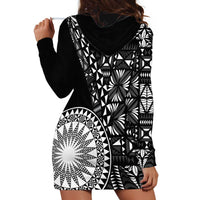 Black Tongan Ngatu Fonulei Pattern Hoodie Dress