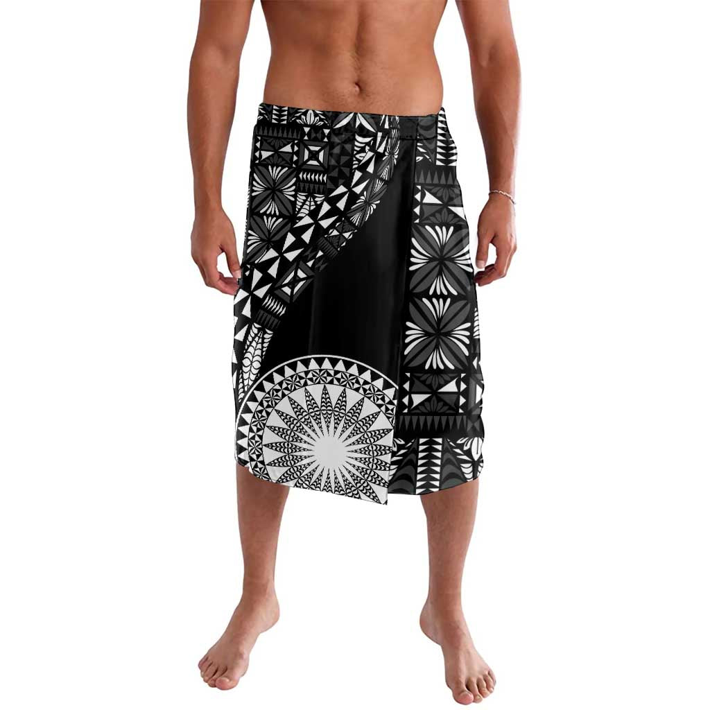 Black Tongan Ngatu Fonulei Pattern Lavalava