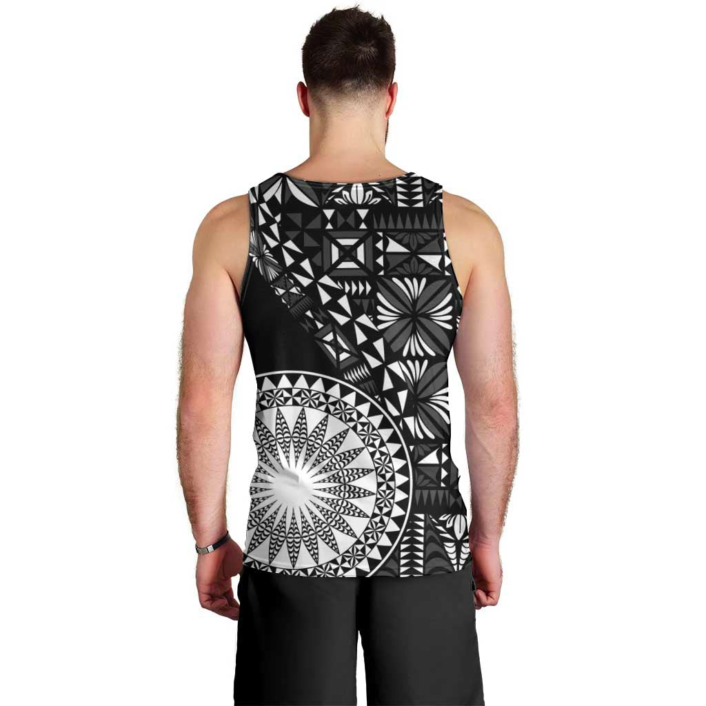 Black Tongan Ngatu Fonulei Pattern Men Tank Top
