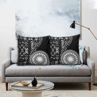 Black Tongan Ngatu Fonulei Pattern Pillow Cover - Polynesian Pride