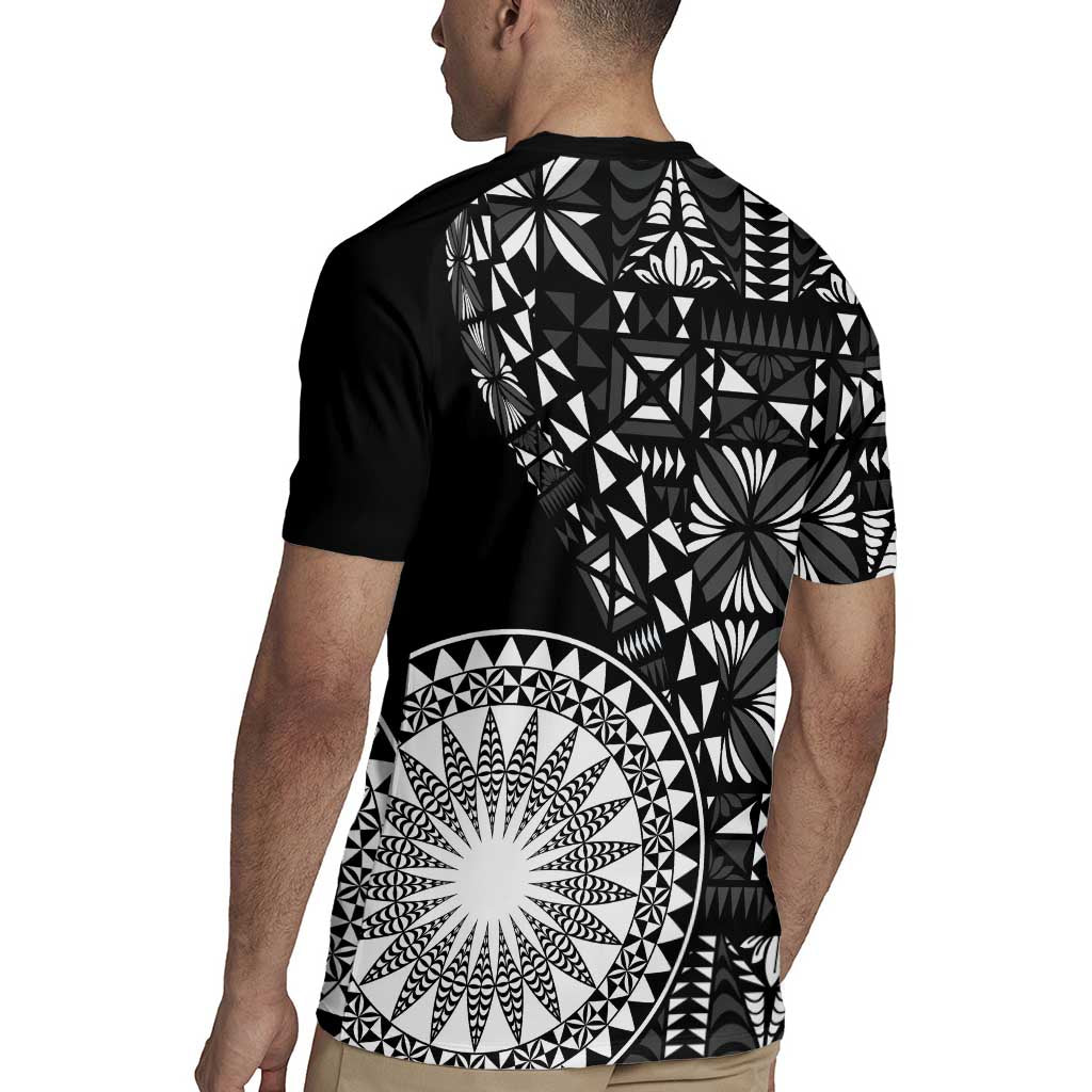 Black Tongan Ngatu Fonulei Pattern Rugby Jersey