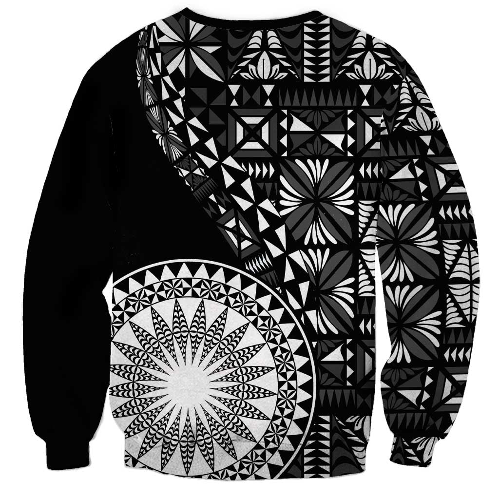 Black Tongan Ngatu Fonulei Pattern Sweatshirt