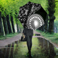 Black Tongan Ngatu Fonulei Pattern Umbrella - Polynesian Pride