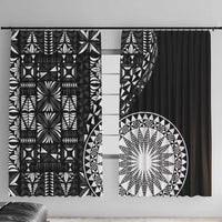 Black Tongan Ngatu Fonulei Pattern Window Curtain