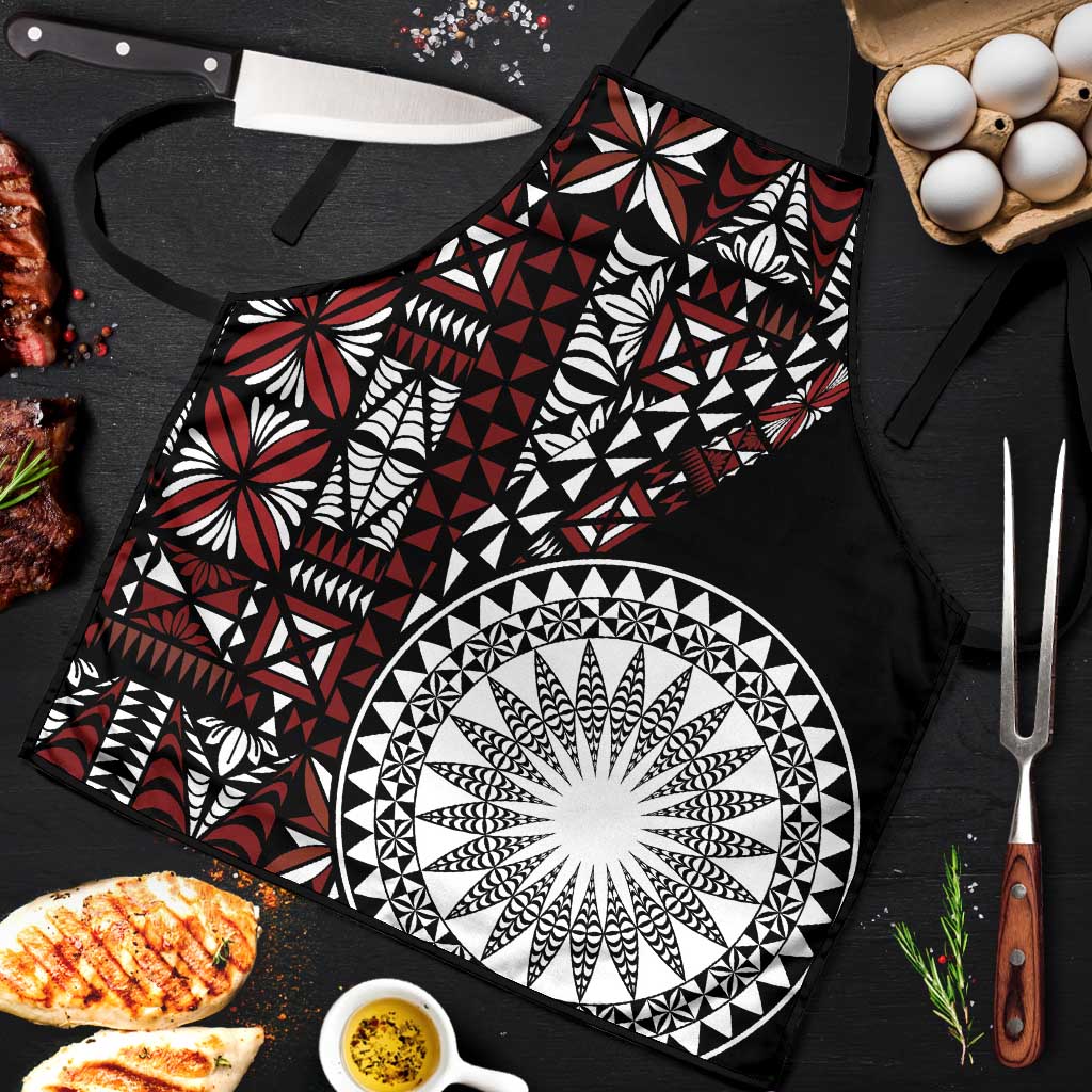 Red Tongan Ngatu Fonulei Pattern Apron - Polynesian Pride