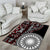 Red Tongan Ngatu Fonulei Pattern Area Rug
