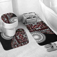 Red Tongan Ngatu Fonulei Pattern Bathroom Set - Polynesian Pride
