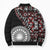 Red Tongan Ngatu Fonulei Pattern Bomber Puffer Jacket - Polynesian Pride
